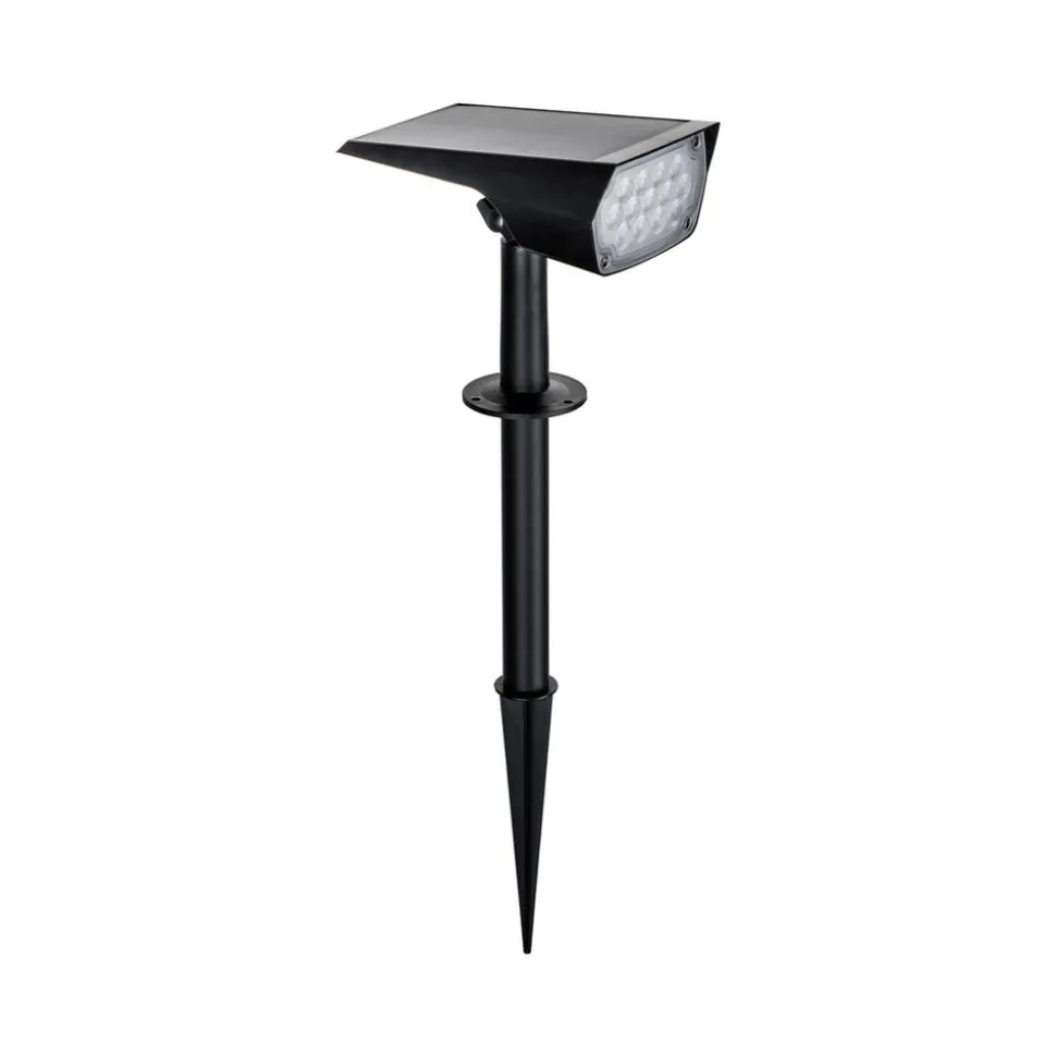 Prios LED zonnespot Helier, 49 cm, zwart, grondspies