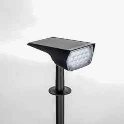 Prios LED zonnespot Helier, 49 cm, zwart, grondspies