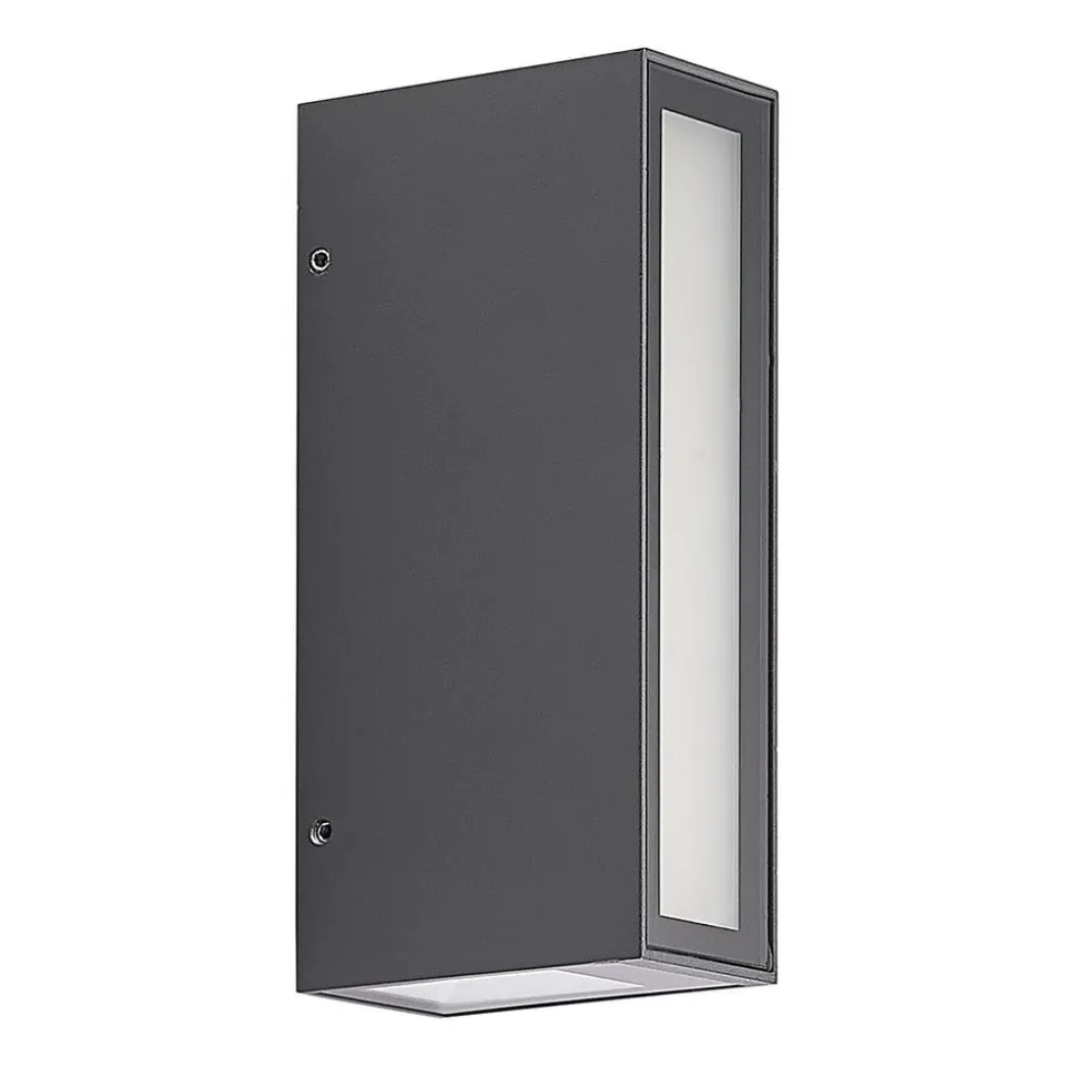 Prios Loriava LED buitenwandlamp in donkergrijs