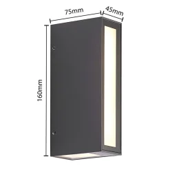 Prios Loriava LED buitenwandlamp in donkergrijs