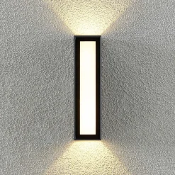 Prios Loriava LED buitenwandlamp in donkergrijs