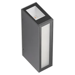 Prios Loriava LED buitenwandlamp in donkergrijs