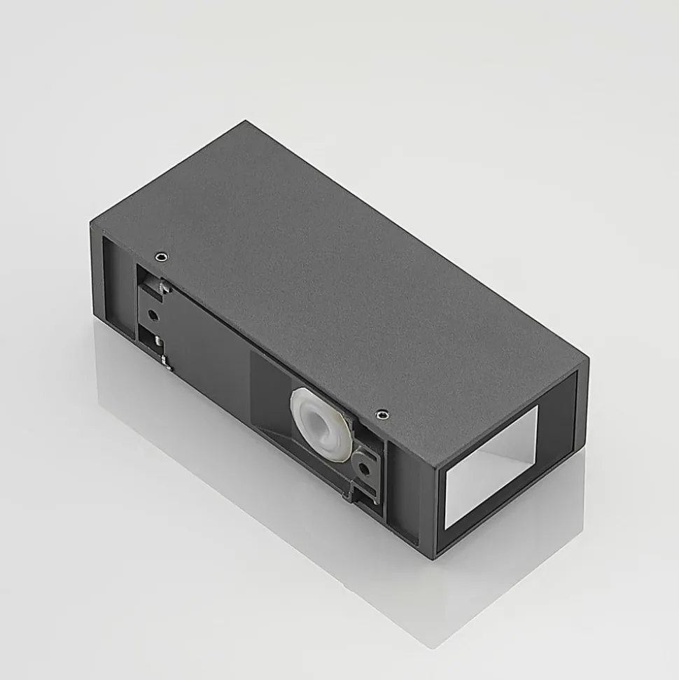 Prios Loriava LED buitenwandlamp in donkergrijs