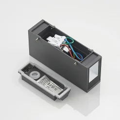 Prios Loriava LED buitenwandlamp in donkergrijs