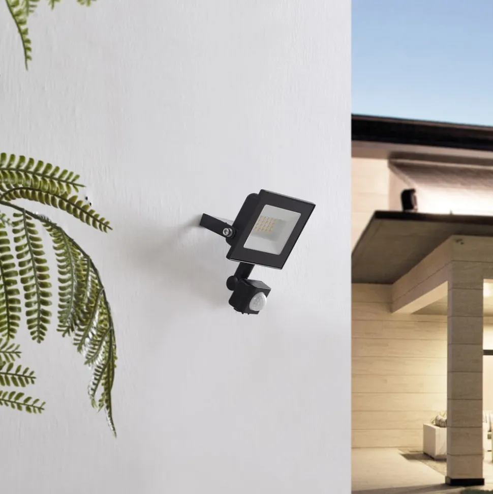 Prios Maikel buitenspot, 20W, 1500lm, metaal, sensor