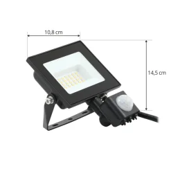 Prios Maikel buitenspot, 20W, 1500lm, metaal, sensor