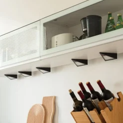 Prios Odia LED meubelverlichting, zwart, set van 5