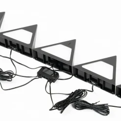 Prios Odia LED meubelverlichting, zwart, set van 5