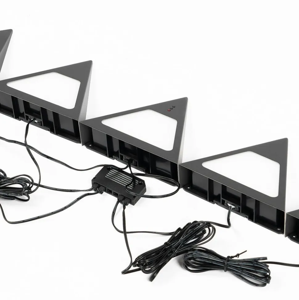 Prios Odia LED meubelverlichting, zwart, set van 5