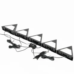 Prios Odia LED meubelverlichting, zwart, set van 5
