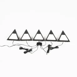 Prios Odia LED meubelverlichting, zwart, set van 5