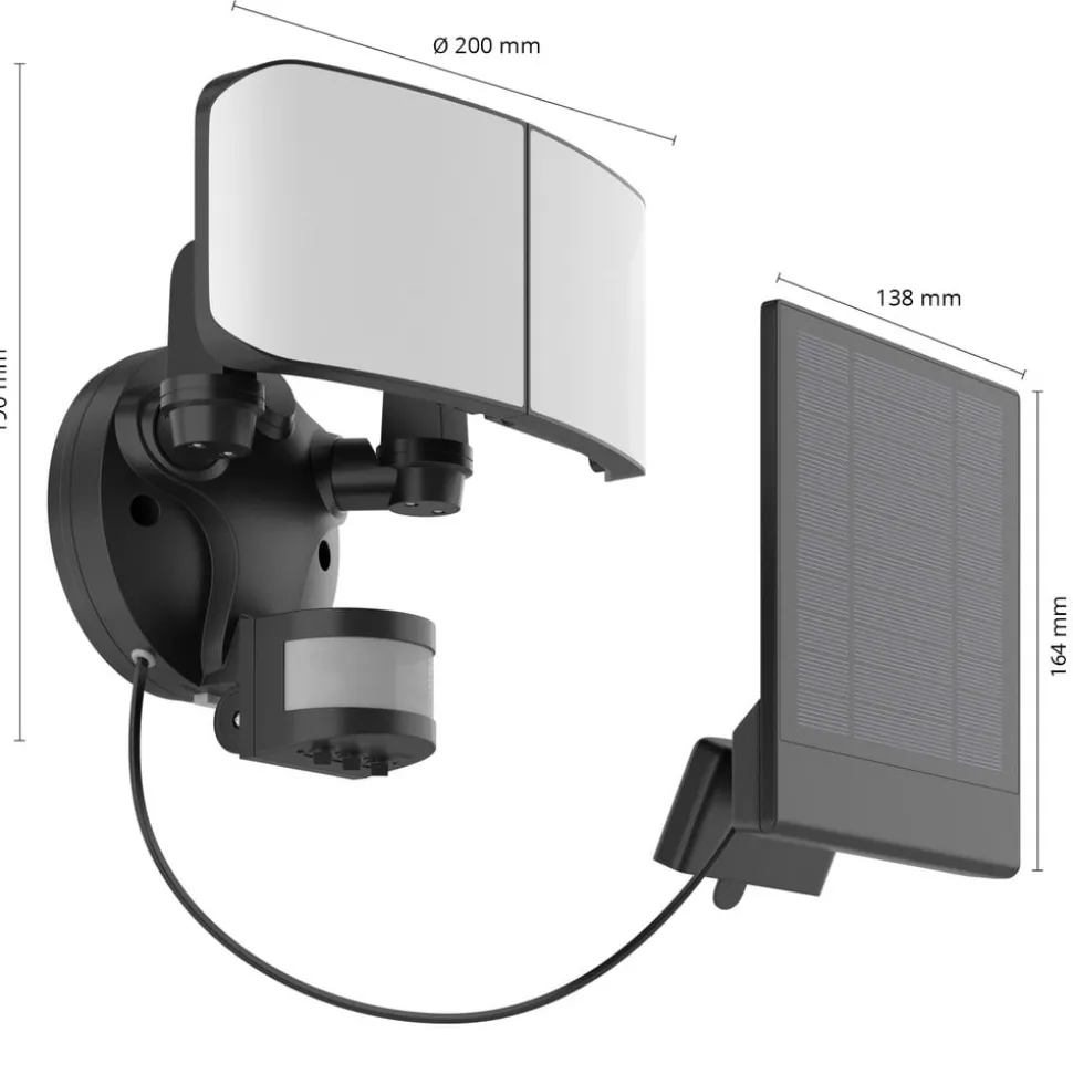 Prios Omino LED wandspot op zonne-energie sensor