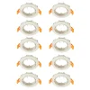 Prios plafond inbouwlamp Fibur, beige, zink, Ø 8,2 cm, 10 stuks