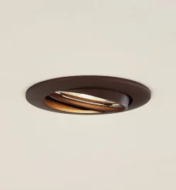 Prios plafond inbouwlamp Fibur, brons, aluminium, Ø 8,2 cm