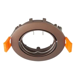 Prios plafond inbouwlamp Fibur, brons, aluminium, Ø 8,2 cm