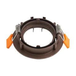 Prios plafond inbouwlamp Fibur, brons, aluminium, Ø 8,2 cm