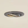 Prios plafond inbouwlamp Fibur, grijs, aluminium, Ø 8,2 cm