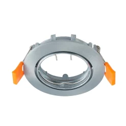 Prios plafond inbouwlamp Fibur, grijs, aluminium, Ø 8,2 cm