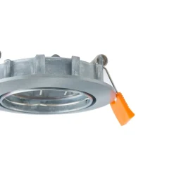 Prios plafond inbouwlamp Fibur, grijs, aluminium, Ø 8,2 cm