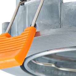 Prios plafond inbouwlamp Fibur, grijs, aluminium, Ø 8,2 cm