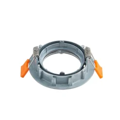 Prios plafond inbouwlamp Fibur, grijs, aluminium, Ø 8,2 cm