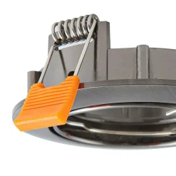 Prios plafond inbouwlamp Fibur, donkergrijs, aluminium, Ø 8,2 cm