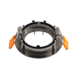 Prios plafond inbouwlamp Fibur, donkergrijs, aluminium, Ø 8,2 cm