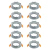 Prios plafond inbouwlamp Fibur, grijs, zink, Ø 8,2 cm, 10 stuks