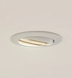 Prios plafond inbouwlamp Fibur, wit, aluminium, Ø 8,2 cm