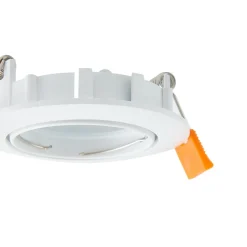 Prios plafond inbouwlamp Fibur, wit, aluminium, Ø 8,2 cm
