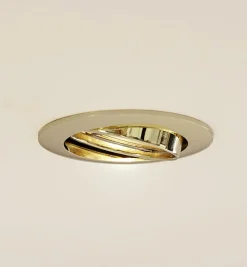 Prios plafond inbouwlamp Fibur, goud, aluminium, Ø 8,2 cm