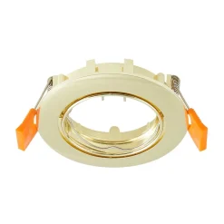 Prios plafond inbouwlamp Fibur, goud, aluminium, Ø 8,2 cm