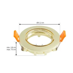 Prios plafond inbouwlamp Fibur, goud, aluminium, Ø 8,2 cm