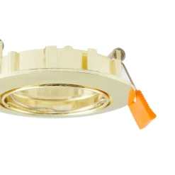 Prios plafond inbouwlamp Fibur, goud, aluminium, Ø 8,2 cm