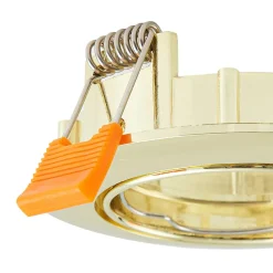 Prios plafond inbouwlamp Fibur, goud, aluminium, Ø 8,2 cm