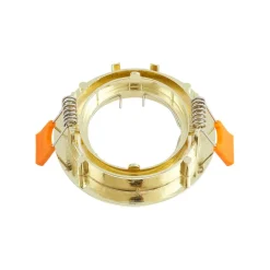 Prios plafond inbouwlamp Fibur, goud, aluminium, Ø 8,2 cm