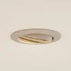 Prios plafond inbouwlamp Fibur, beige, aluminium, Ø 8,2 cm