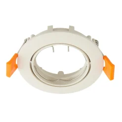Prios plafond inbouwlamp Fibur, beige, aluminium, Ø 8,2 cm