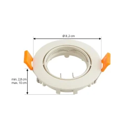 Prios plafond inbouwlamp Fibur, beige, aluminium, Ø 8,2 cm