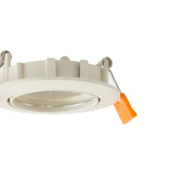 Prios plafond inbouwlamp Fibur, beige, aluminium, Ø 8,2 cm