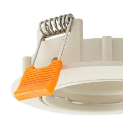 Prios plafond inbouwlamp Fibur, beige, aluminium, Ø 8,2 cm