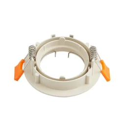 Prios plafond inbouwlamp Fibur, beige, aluminium, Ø 8,2 cm