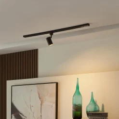 Prios railspot Jorell, zwart, 1-lamp, GU10, metaal