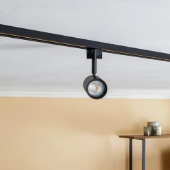 Prios railspot Jorell, zwart, 1-lamp, GU10, metaal