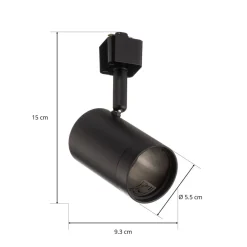 Prios railspot Jorell, zwart, 1-lamp, GU10, metaal