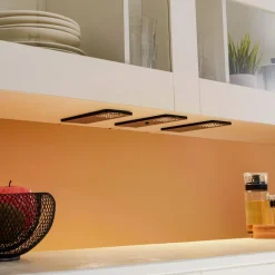 Prios Rixa LED meubelverlichting, zwart, 3 stuks