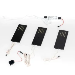 Prios Rixa LED meubelverlichting, zwart, 3 stuks