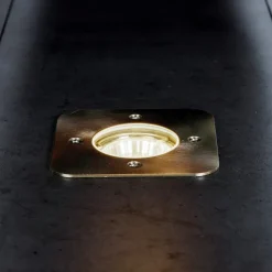 Prios Riya grondspot inbouwlamp, hoekig, roestvrij staal