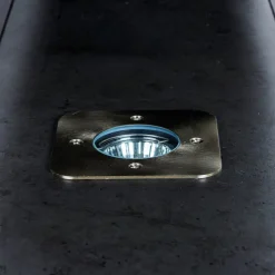 Prios Riya grondspot inbouwlamp, hoekig, roestvrij staal