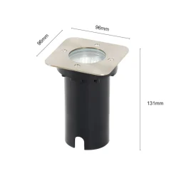 Prios Riya grondspot inbouwlamp, hoekig, roestvrij staal